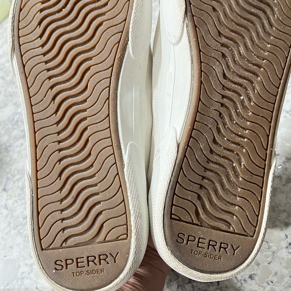 Sperry White Canvas Flats with Brown Laces - Picture 6 of 6